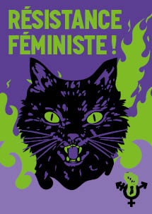 Autocollant grève féministe FR
